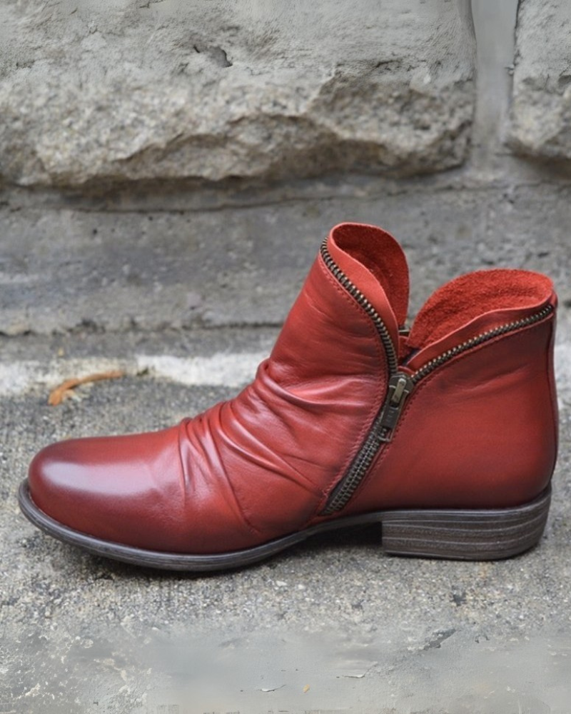 Krohn-e | Lederstiefel mit Reißverschluss