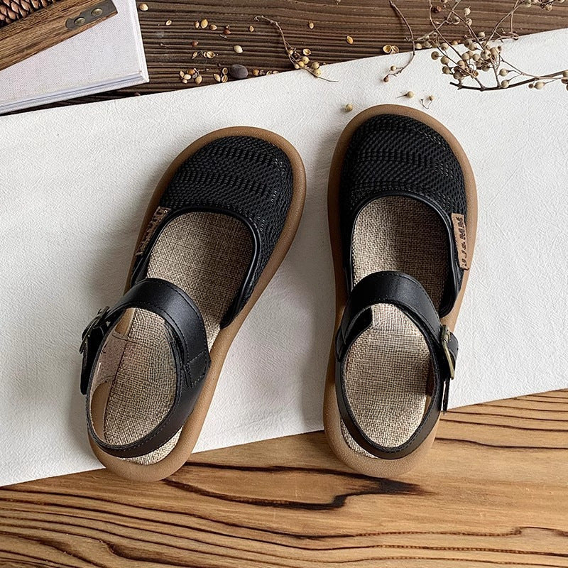 KROHN-E Damen Sandalen verstellbar gepolstert Komfort Beige