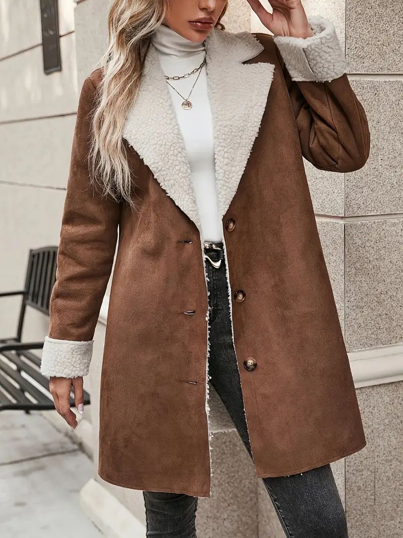 Elegantes, luxuriöses Mantelmodell mit Revers