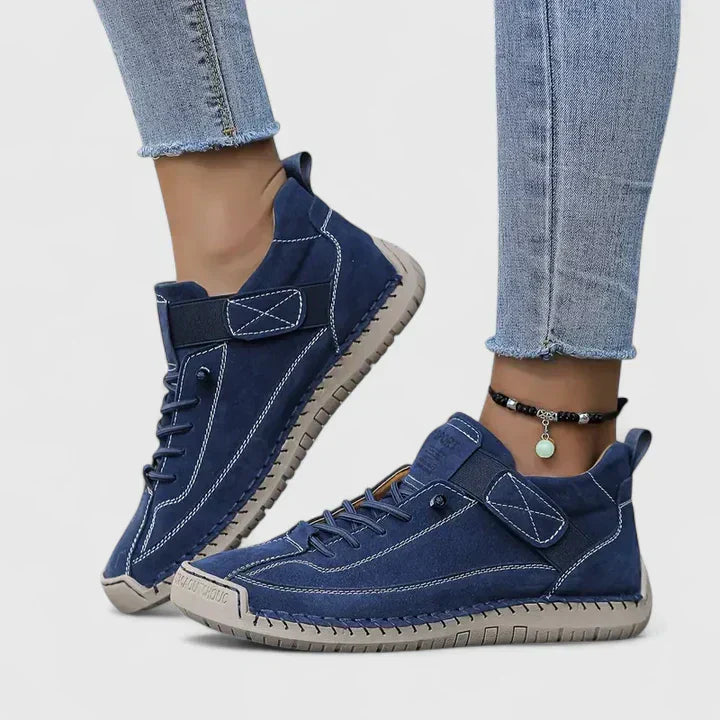 Petra | Damen-Sneaker in Lederoptik mit Klettverschluss