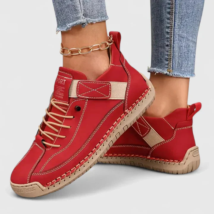 Petra | Damen-Sneaker in Lederoptik mit Klettverschluss