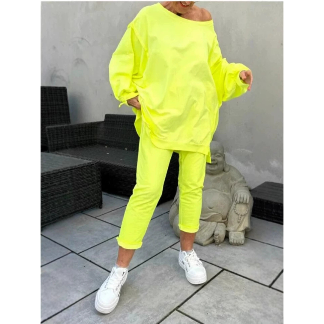 KROHN-E Damen Loungewear-Set Weicher Stoff Entspannte Passform