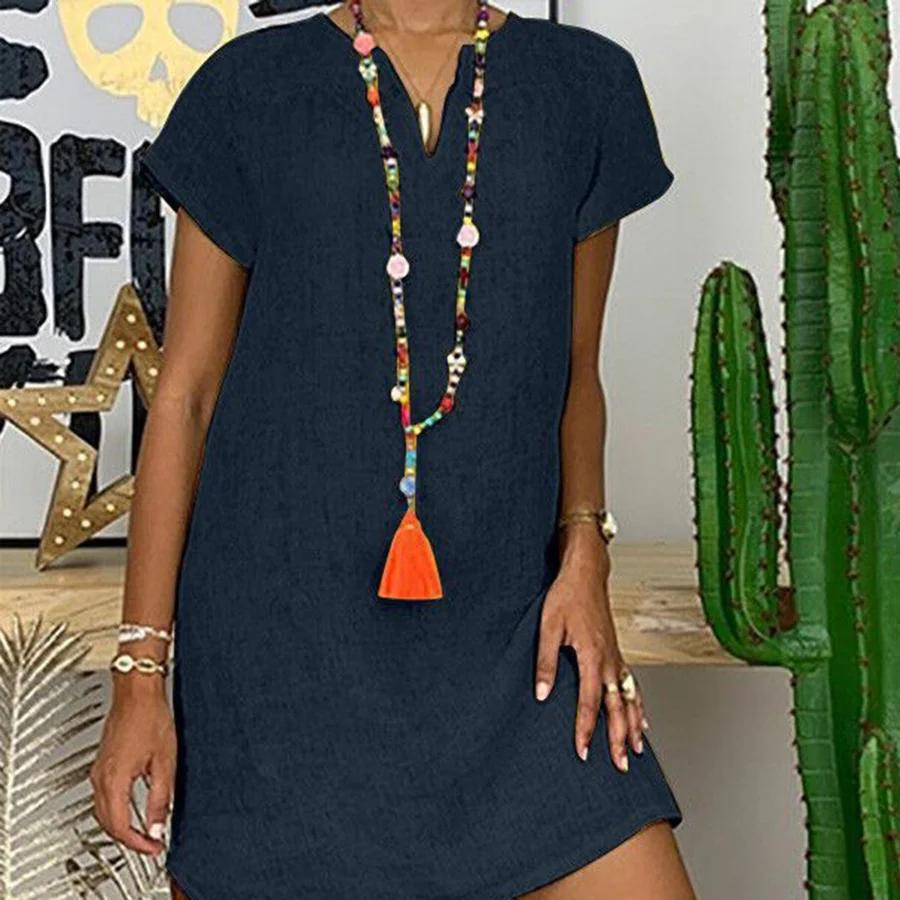 Damen-Sommerkleid mit V-Ausschnitt