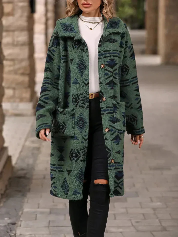 Krohn-e | Wintermantel mit Stylischem Print für Kalte Tage