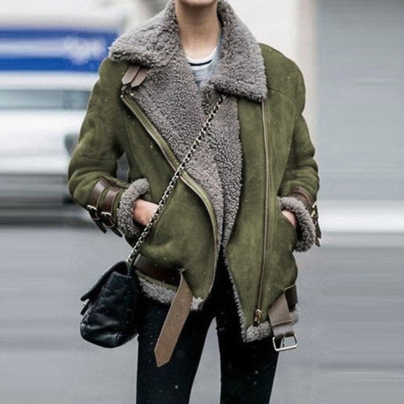 Krohn-e | Leder Fliegerjacke - Plüsch Gefüttert