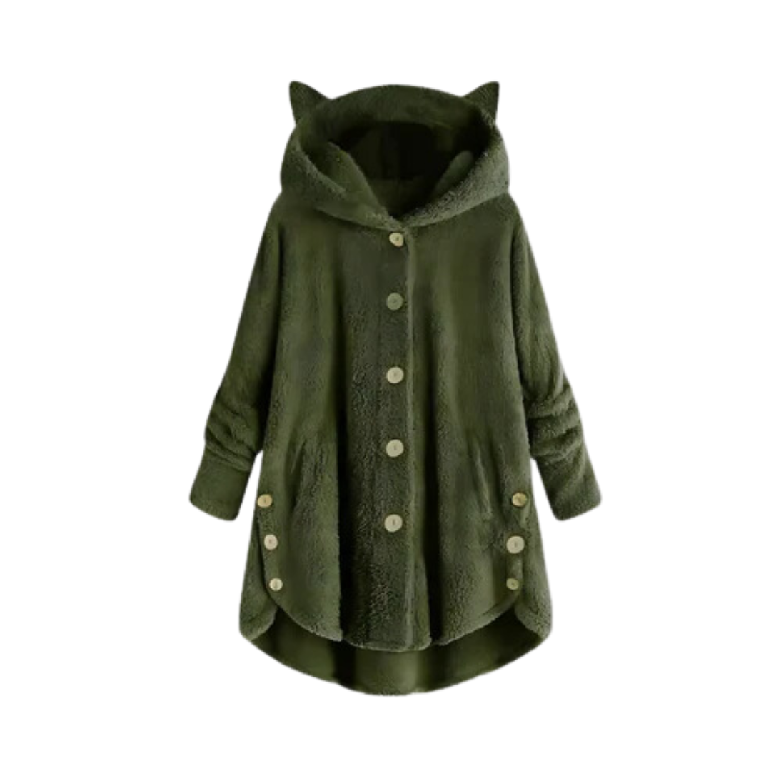 Fudus Damen Kapuzenpullover mit Katzenohren: Spielerisches Design und weicher Stoff