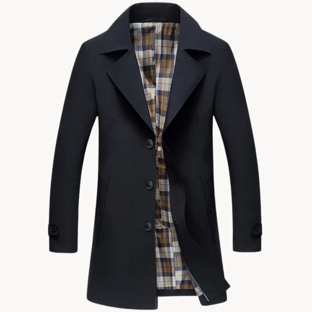 Krohn-e | nachhaltiger winddichter Herren-Trenchcoat mit Design