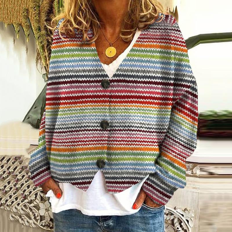 Bequemer, bedruckter Damen-Cardigan von Weichy – stilvoll und bequem
