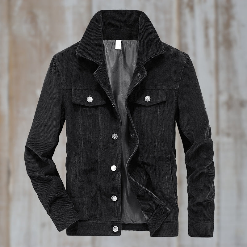 Krohn-e | Cordjacke mit Knopfverschluss Baumwollmischung Zeitloses Design
