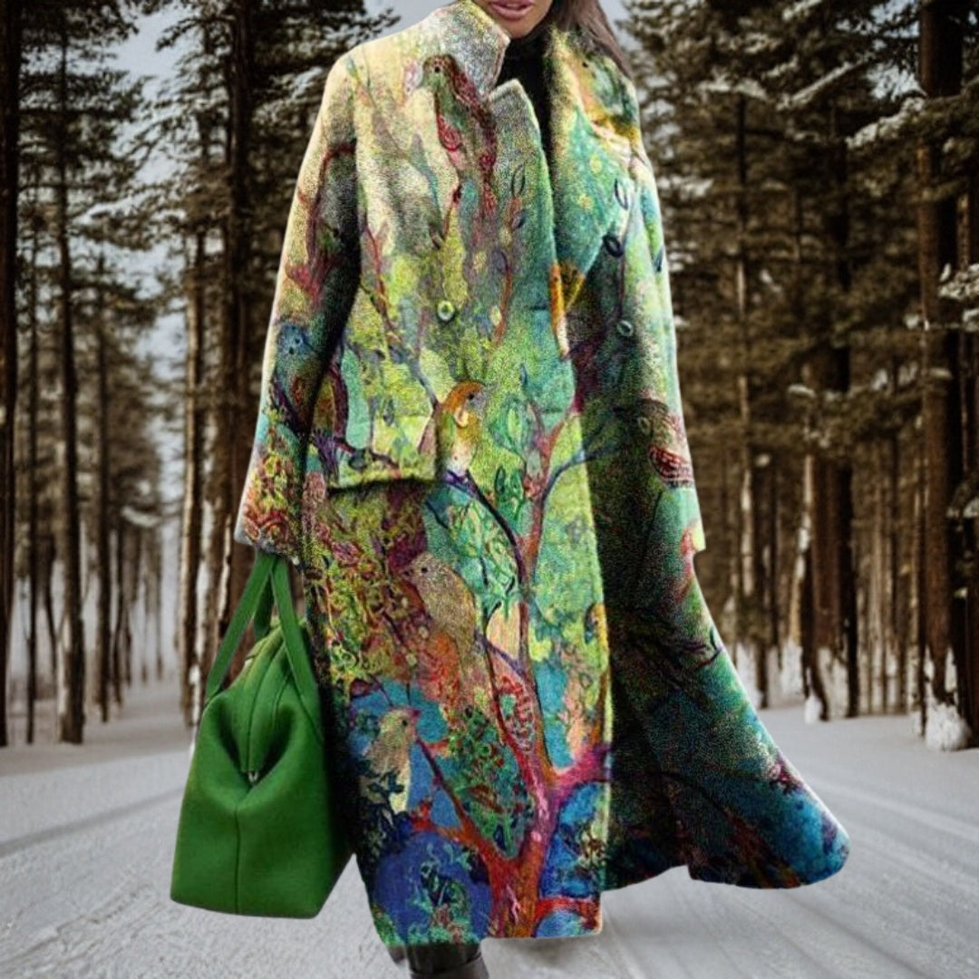Krohn-e | Lang mit grafischem Muster für Damen ideal für Herbst und Winter