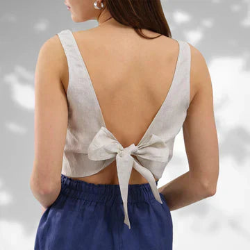 Henriette-Top: Ärmellos mit Schleife