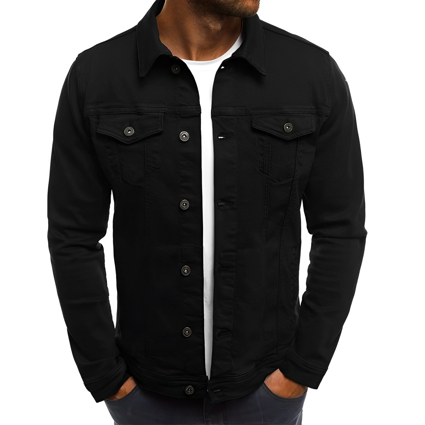 Vilan Klassische bequeme Jeansjacke