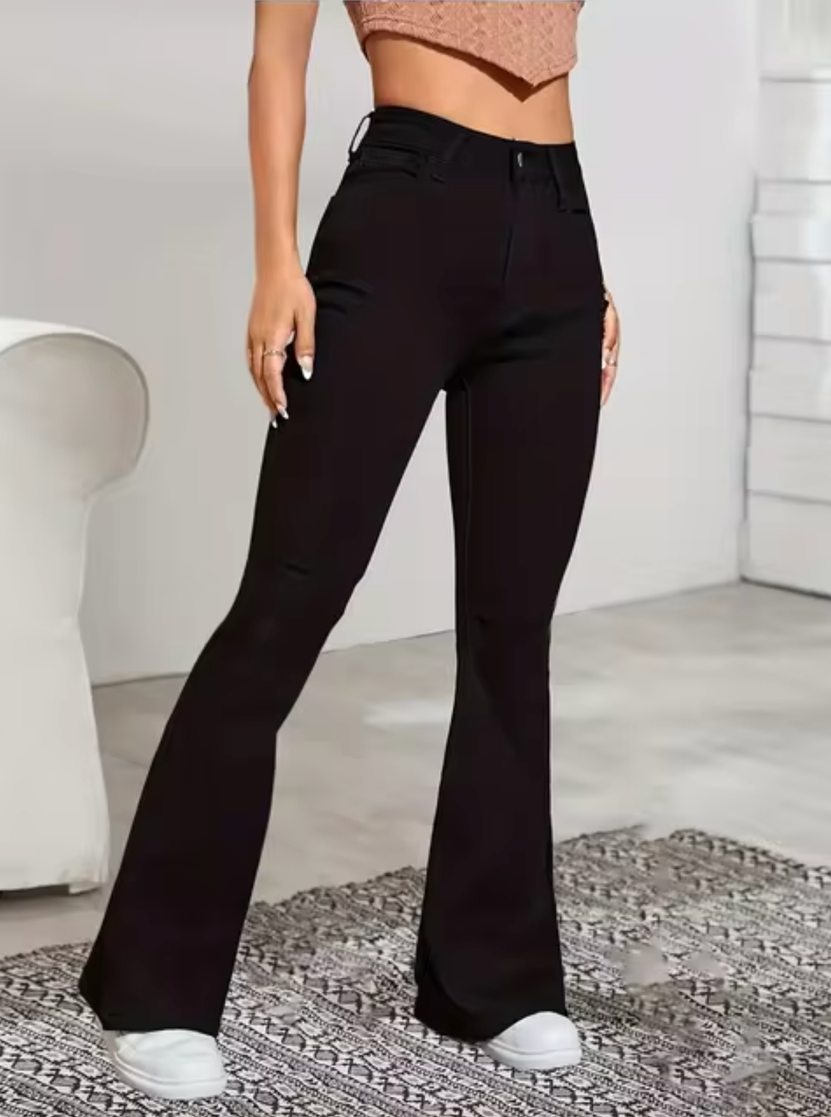 Krohn-e | Schicke High-Waist-Schlagjeans für Damen
