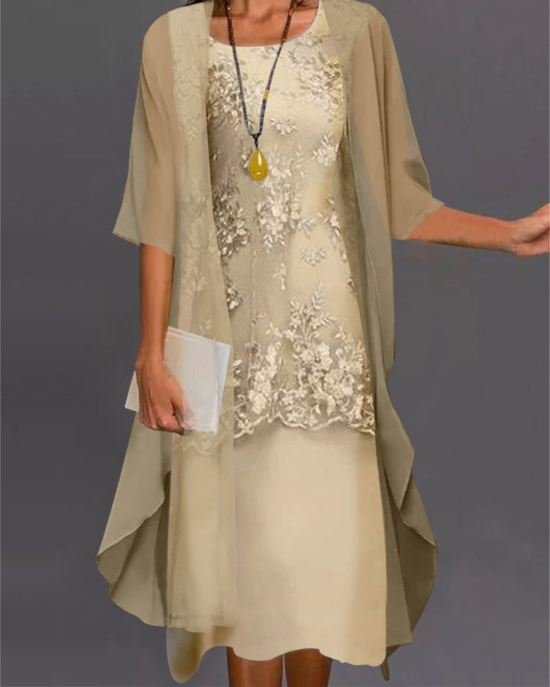 Elegantes Chiffon Zweiteiler mit raffinierten Details von Krohne