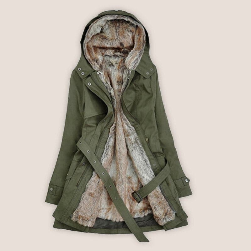 Krohn-e | Kunstfell Gefütterter Parka - Kapuzen-Parka Bis Zur Mitte Des Oberschenkels