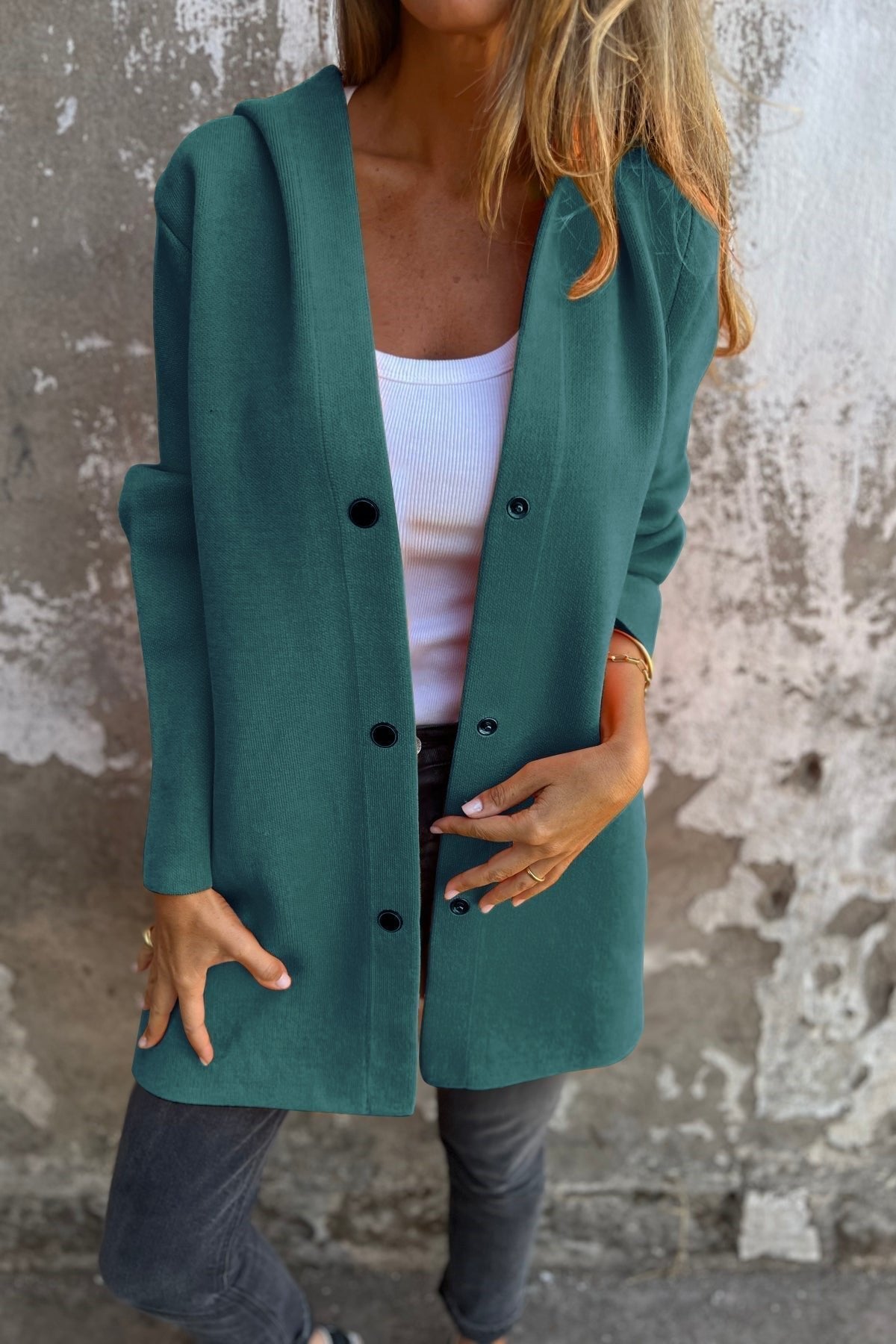 Fudus:  Lockere Kapuzenjacke mit einem Reißverschluss