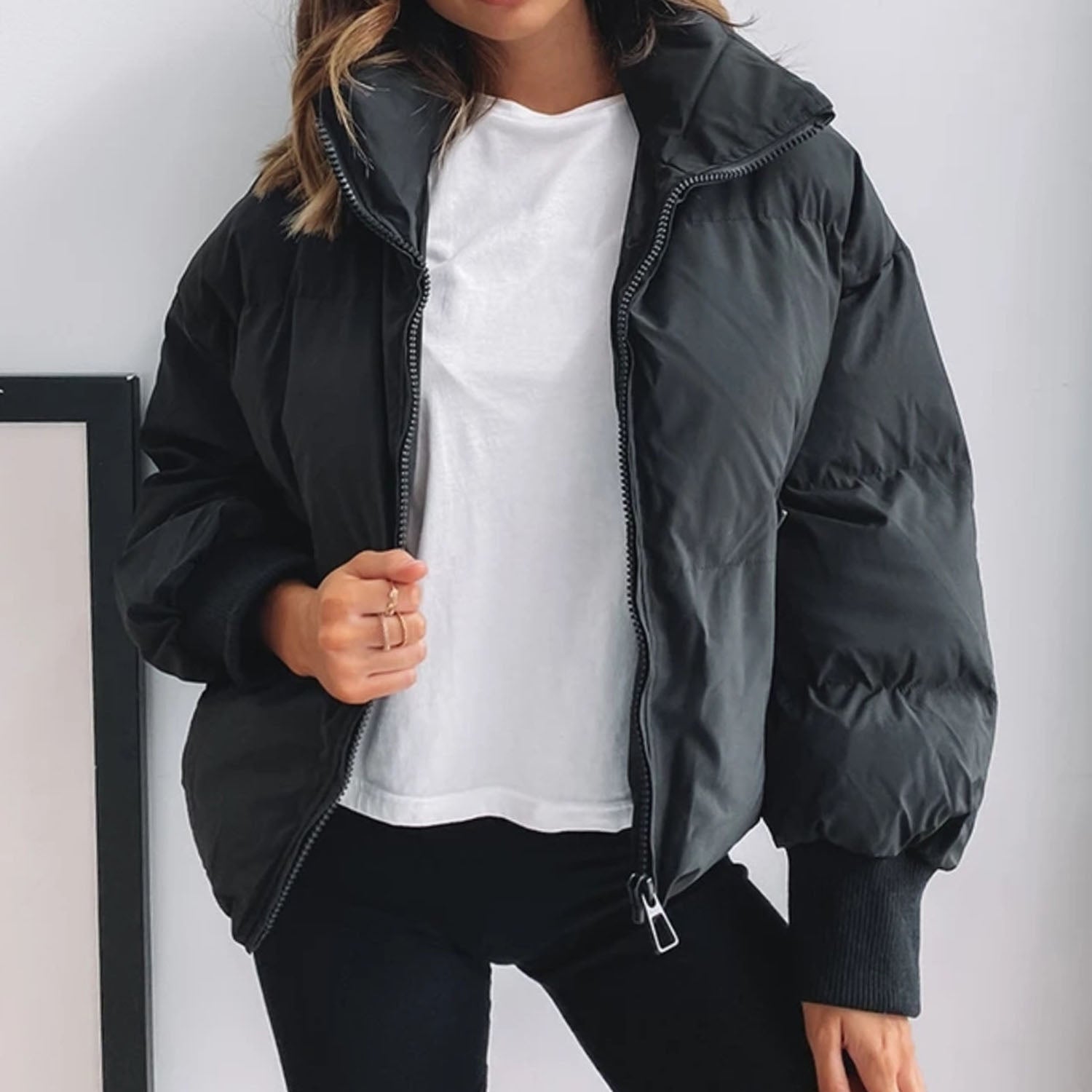 Krohn-e | Kurze Pufferjacke mit Reißverschluss - Reißverschluss