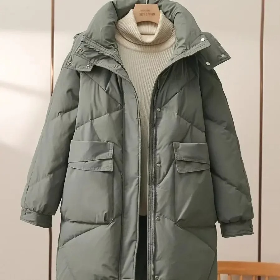 Krohn-e | Stylische Graue Leichte Pufferjacke mit Umlegekragen für Frauen