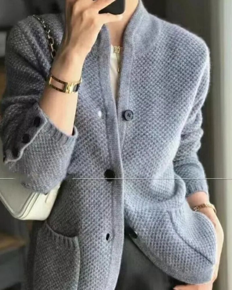 Krohn-e | Damen Woll Dicke Pulloverjacke