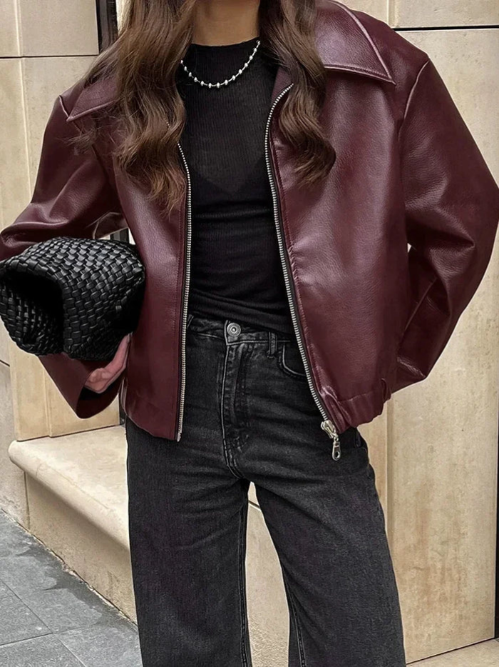 Krohn-e | Vintage Rote Jacke für Frauen