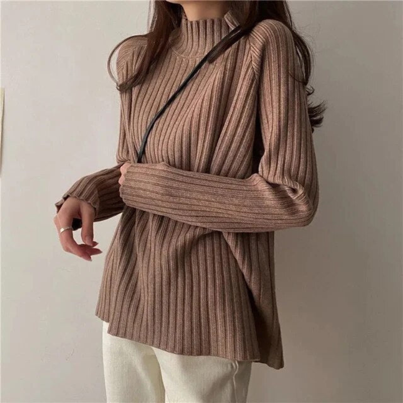 Krohn-e | Pullover mit hohem Kragen für Frauen Lang