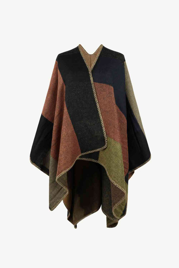 Stilvoller Anouk Poncho im Colorblock-Look