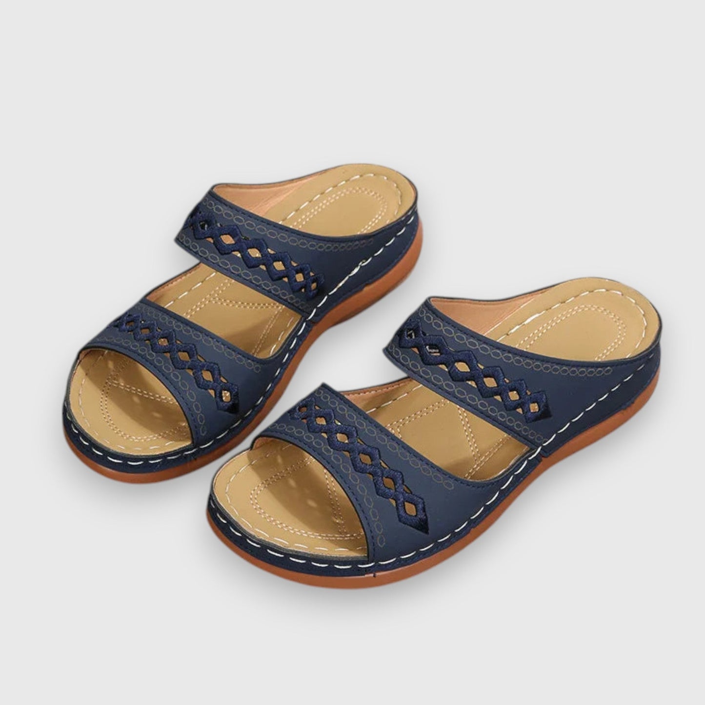KROHN-E Damen Sandalen Wide-Fit verstellbare Riemen bequem elegant