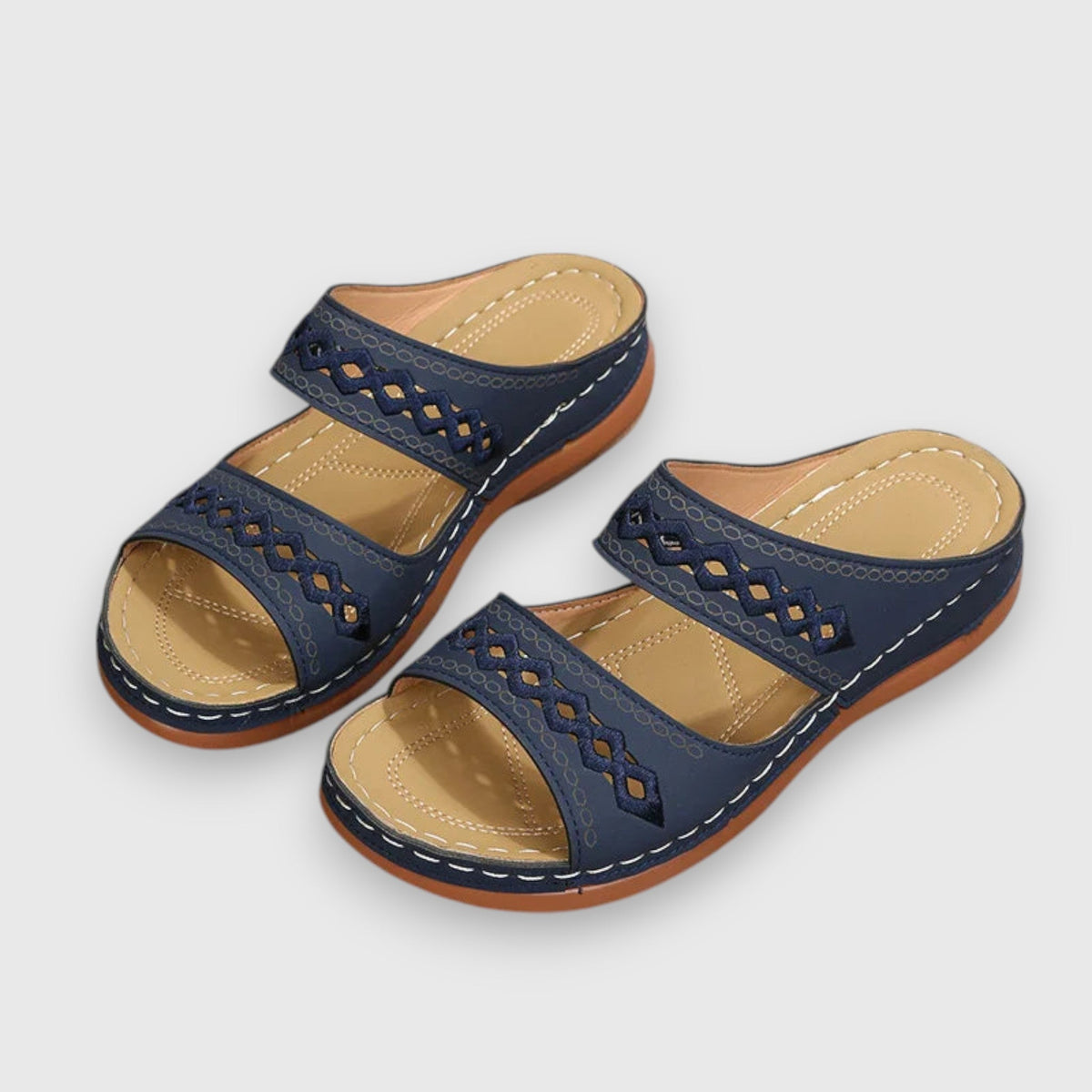 KROHN-E Damen Sandalen Wide-Fit verstellbare Riemen bequem elegant