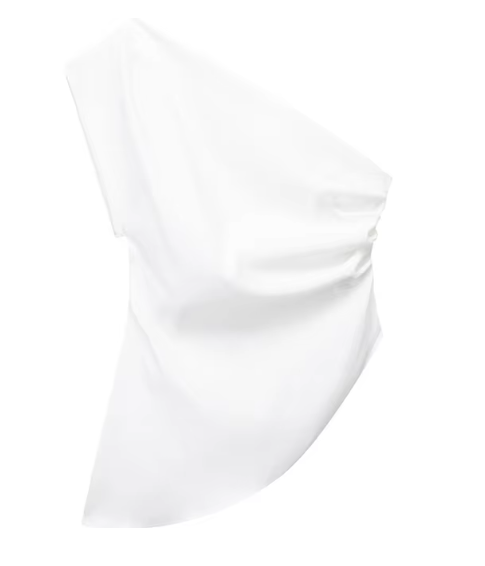 Fudus Damen T-Shirt, asymmetrischer Schnitt, neue Mode