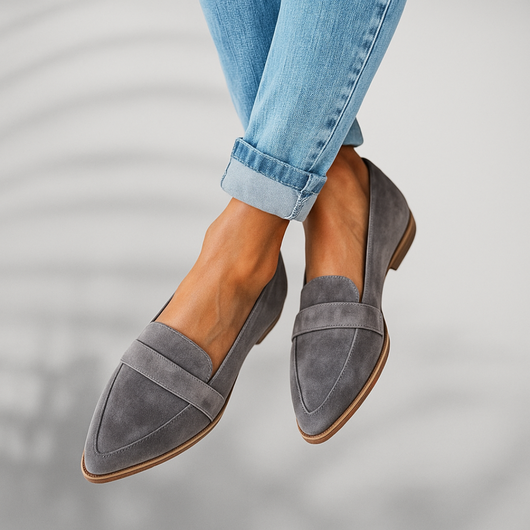 Nina | Damen Spitze Loafer Flache Schuhe Slip-On