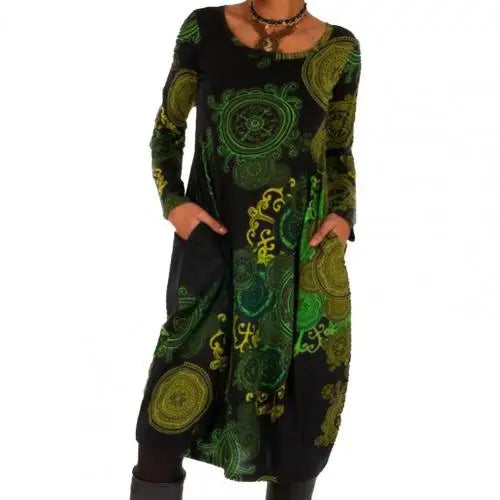 Vintage Midi-Kleid Margriet mit Druck