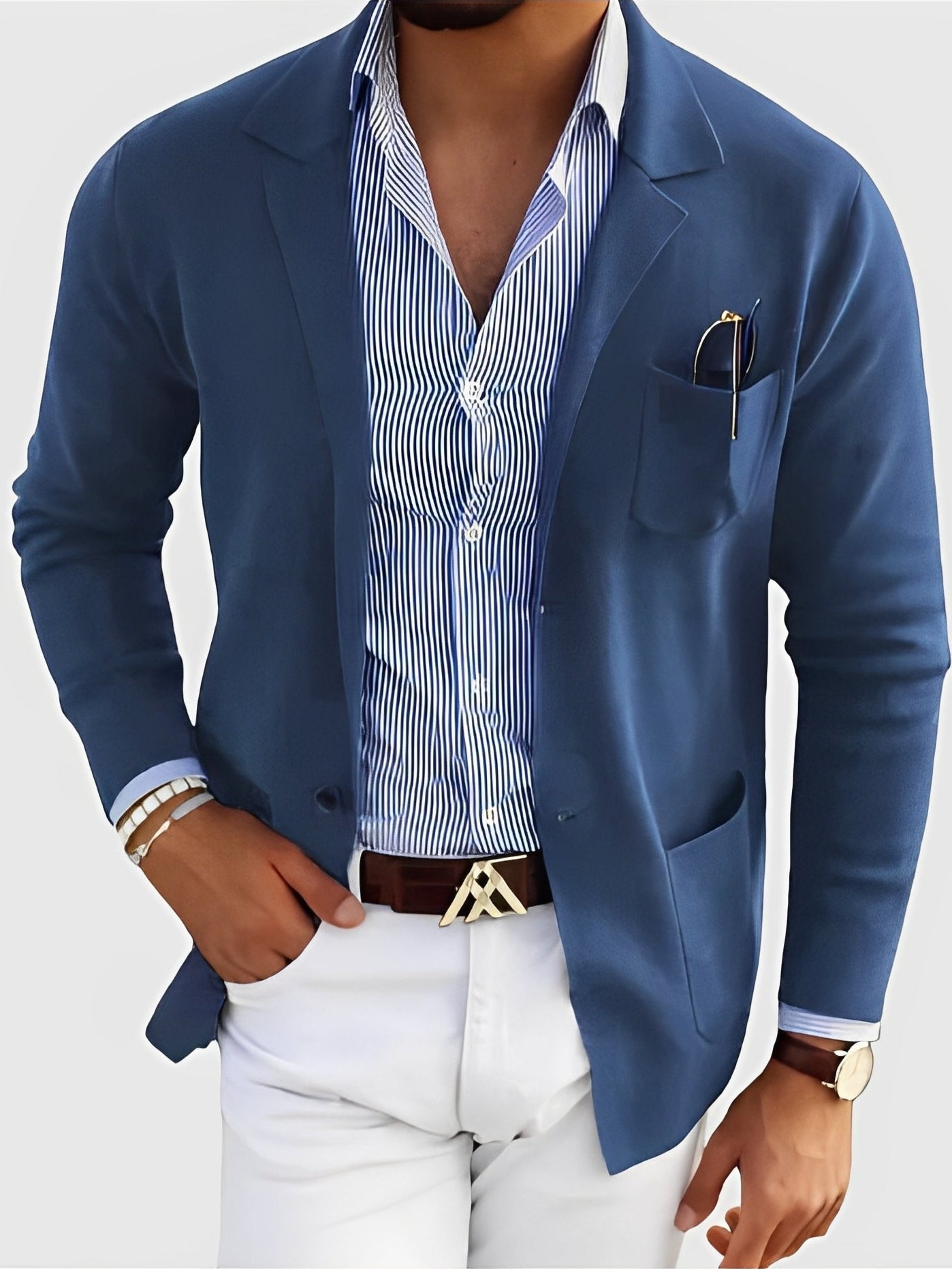 Krohn-e | Eleganter Blazer mit Taschen für Männer