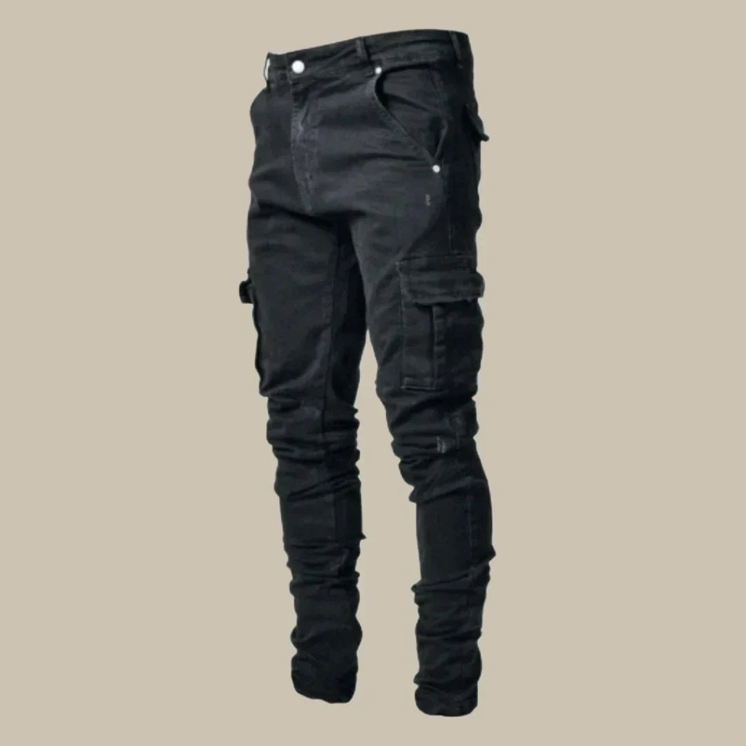Herren-Cargohose aus dehnbarem Denim