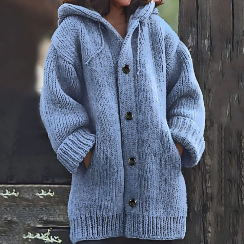 Krohn-e | Strickjacke - Oversized Passform - Dickes und Warmes Material - mit Kapuze