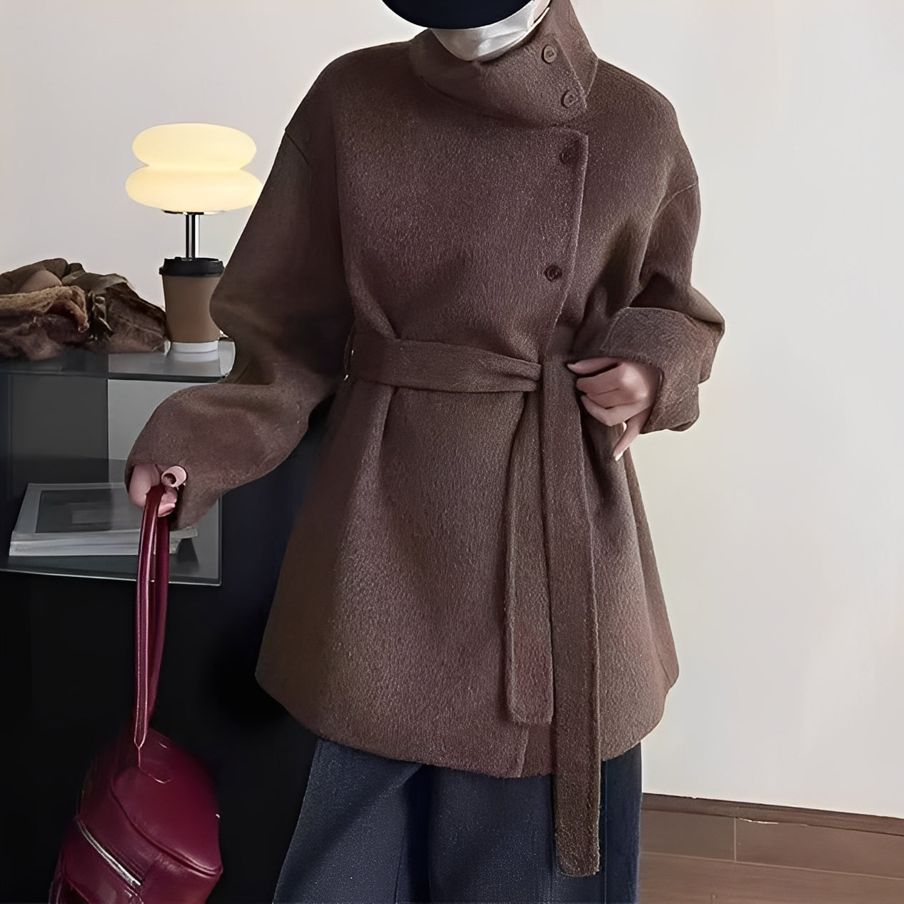 Krohn-e | Lockere doppelte Wollmantel für Frauen