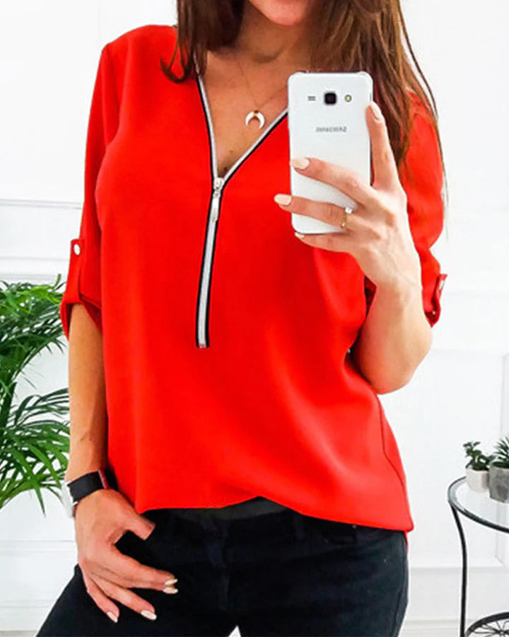 Einfache Bluse mit Reißverschluss