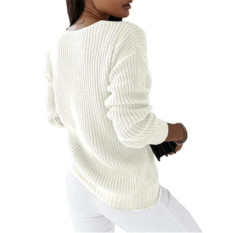 Krohn-e | Strickpullover mit V-ausschnitt Weiche Acryl Klassisch und Komfortabel