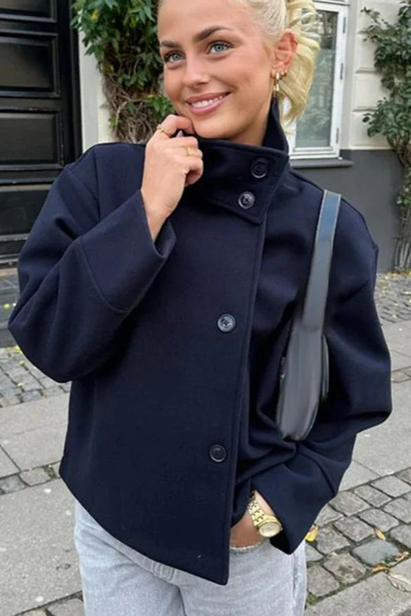 Krohn-e | Wollmantel mit Reverskragen für Lässigen Chic