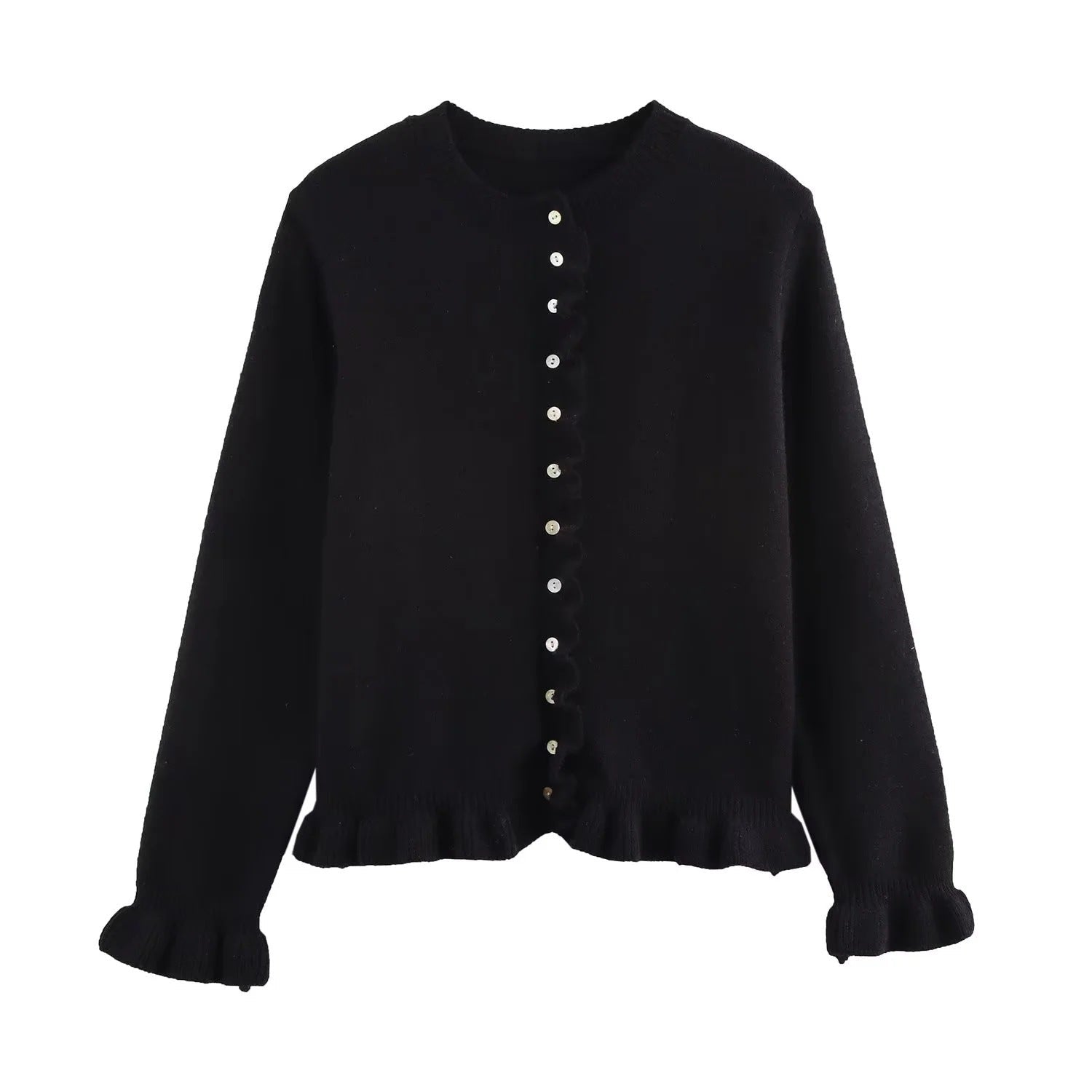 Krohn-e | Damen-Cardigan mit Knöpfen, schickes Lagen-Oberteil