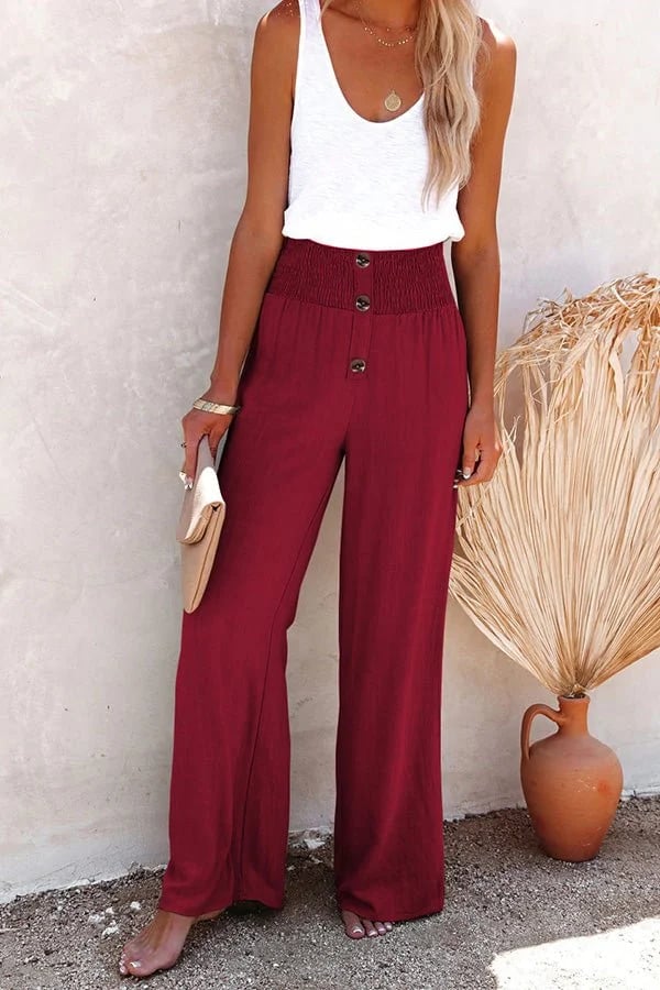 KROHN-E Damen High-Waist Hose Stretch Entspannt Elegant