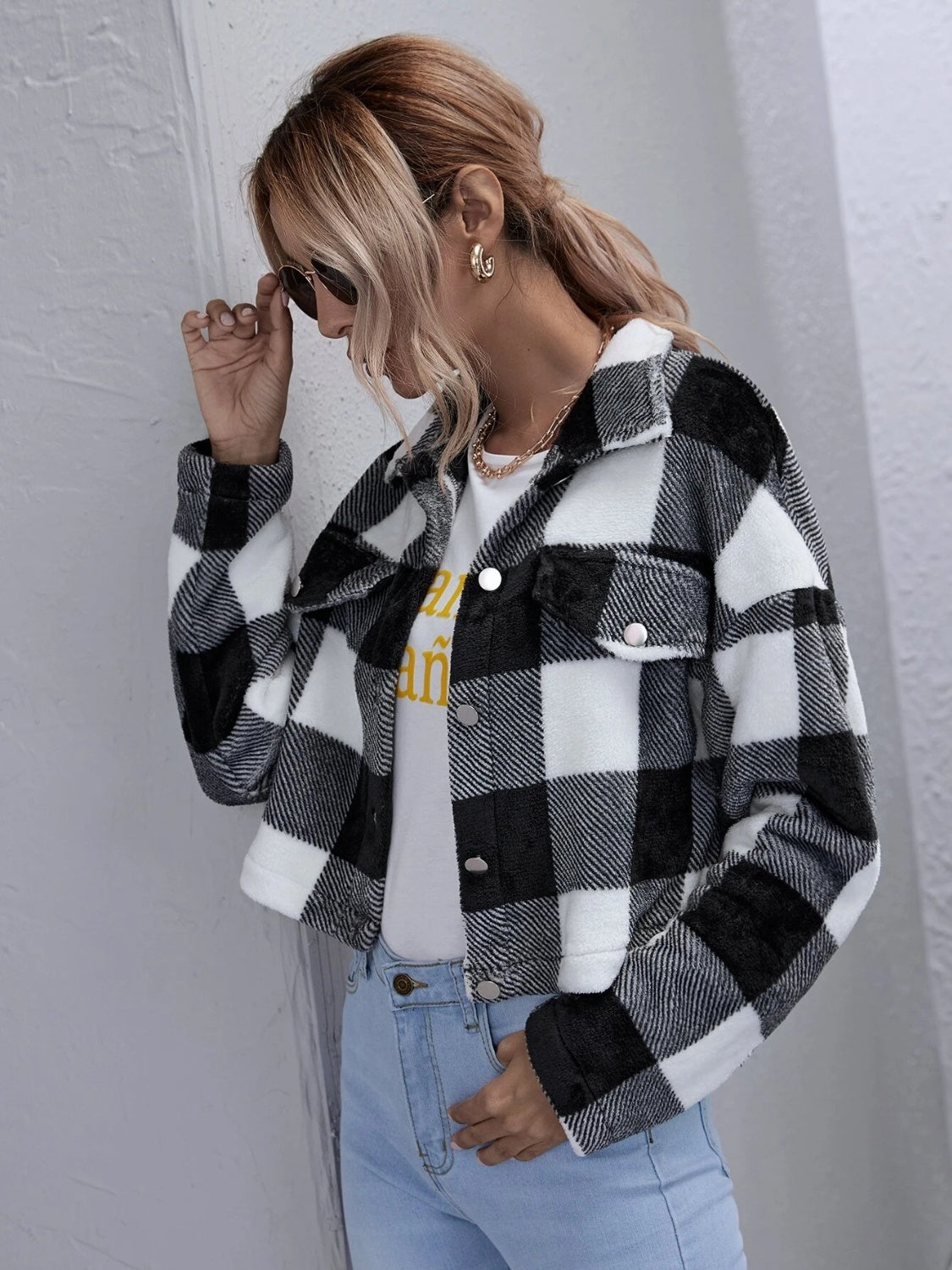 Krohn-e | Karierter Button-Down-Kragenjacke