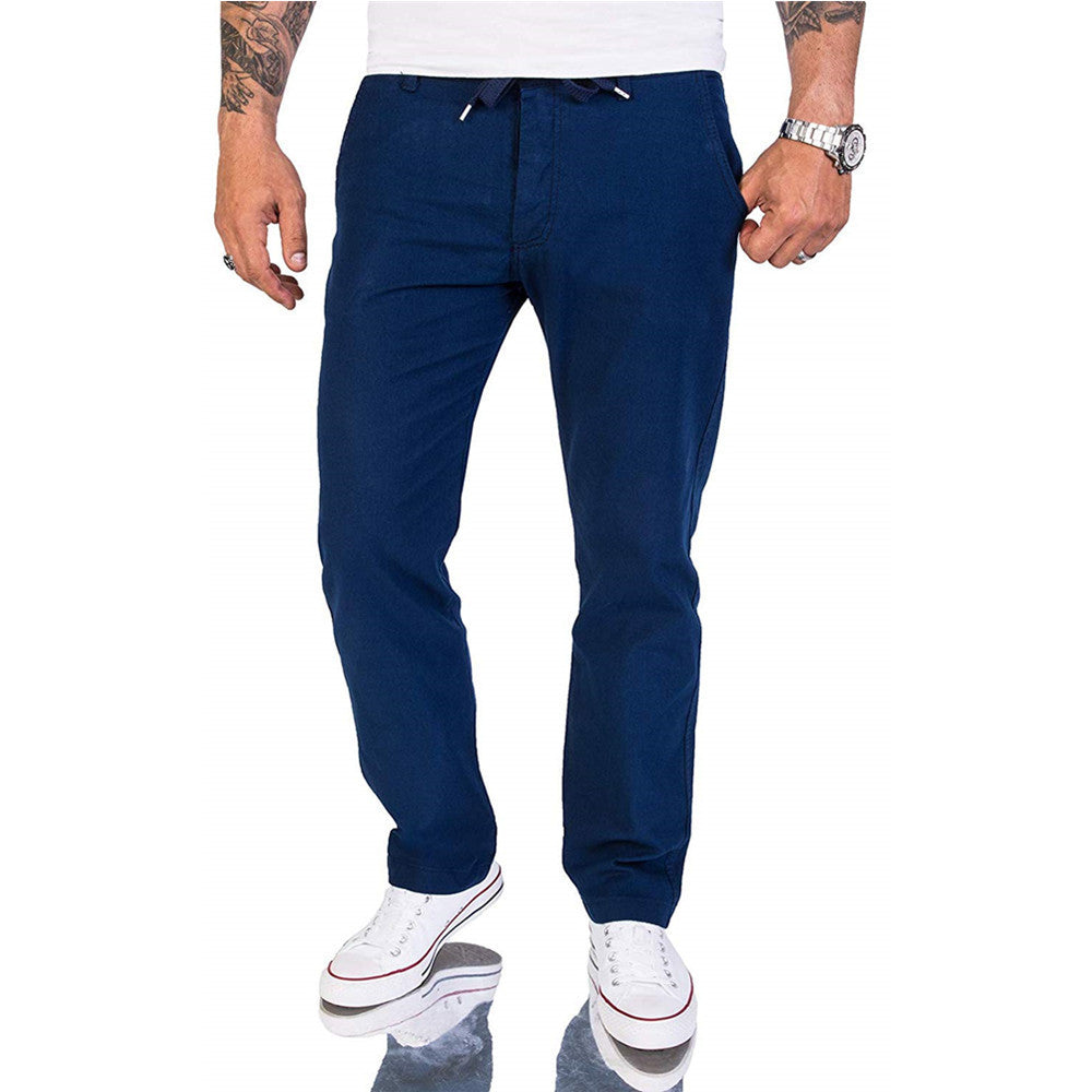 Unkomplizierte Herren-Baumwollhose in unifarbenem Design