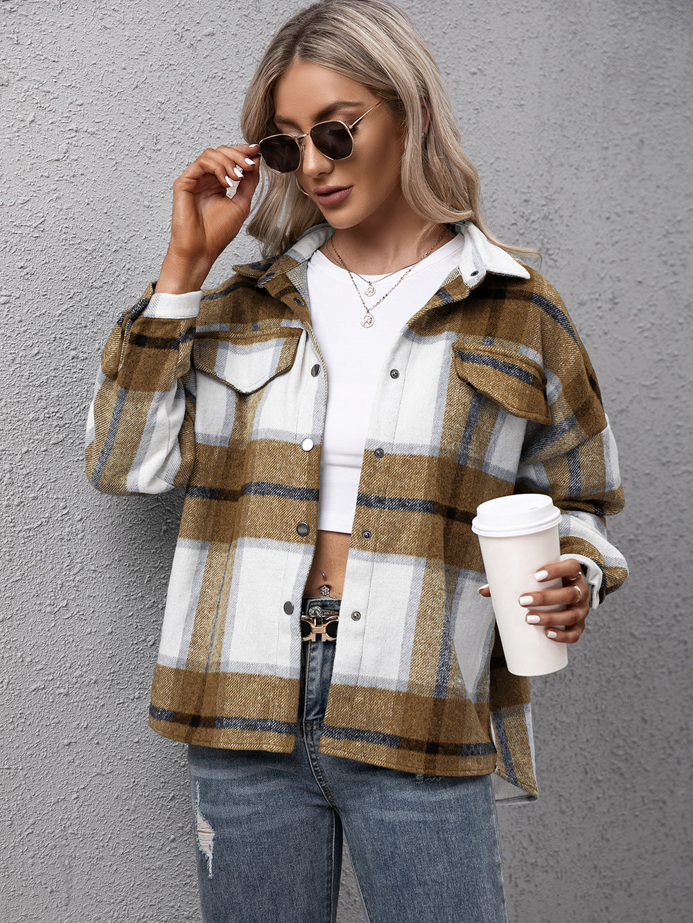 Krohn-e | Karierter Langarmhemdjacke