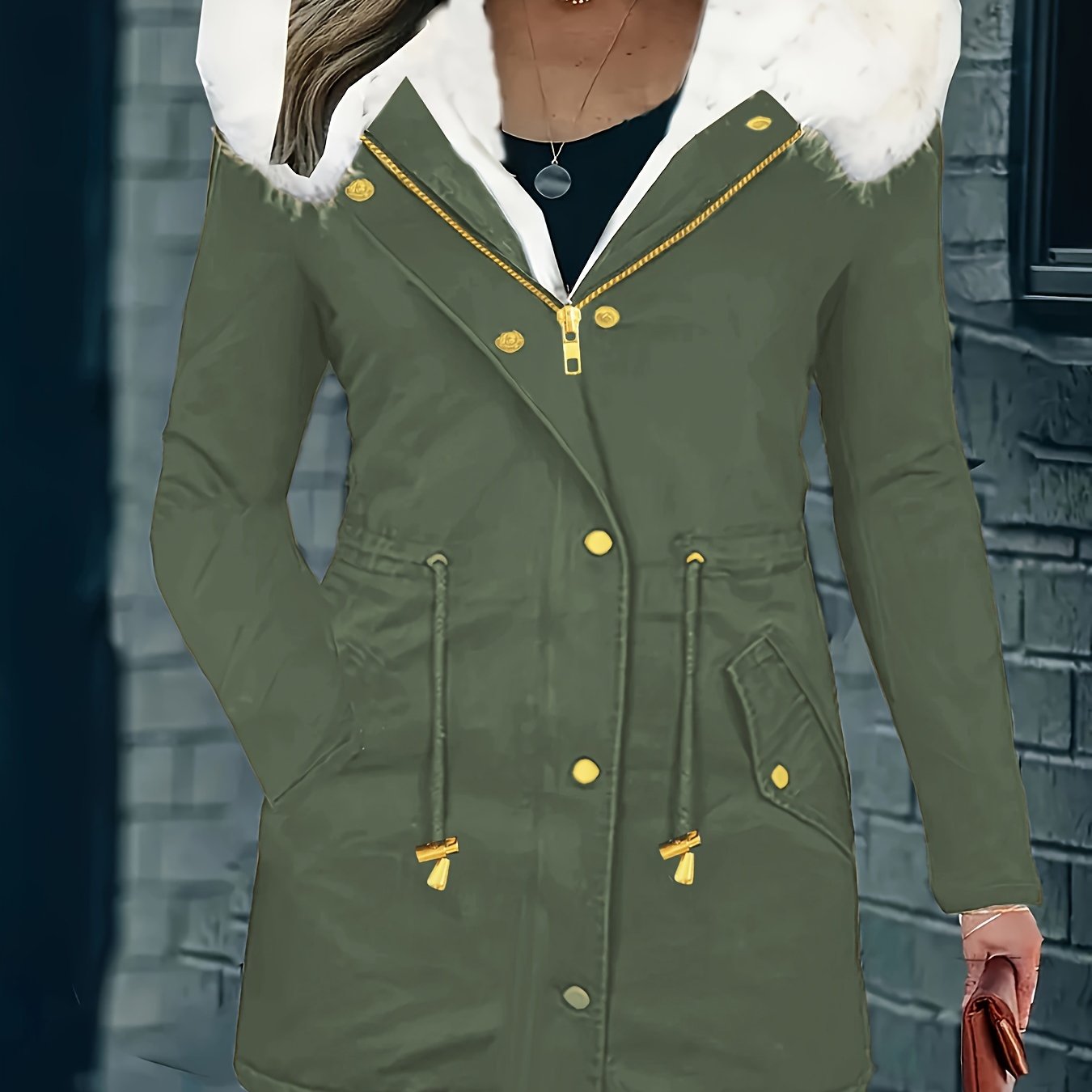 Krohn-e | Freizeitjacke mit Kapuze und Kunstfell