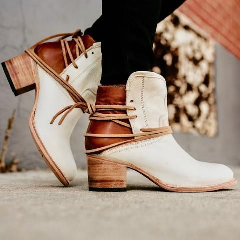 Greta Damen Stiefel im Vintage-Look mit Schnürung