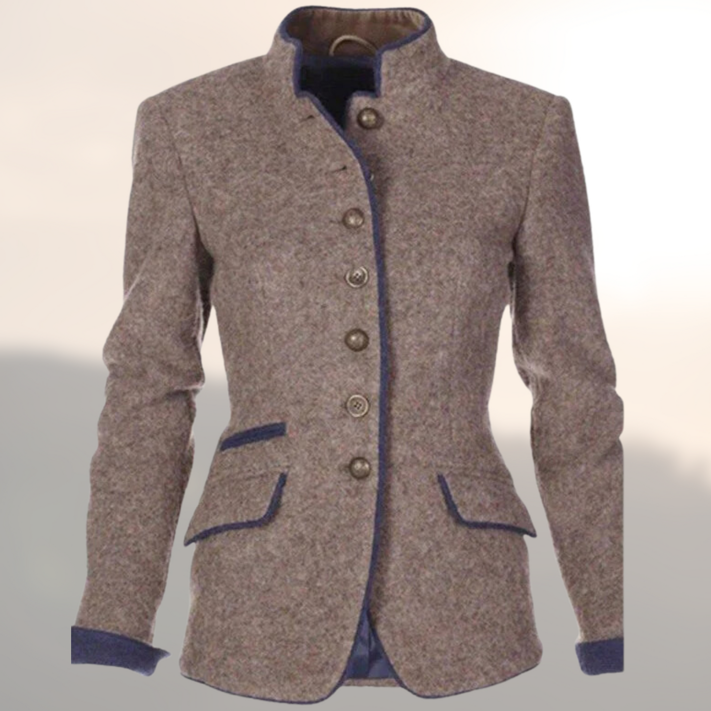 KROHN-E Damen Blazer Handgefertigt Strukturiert Business Casual