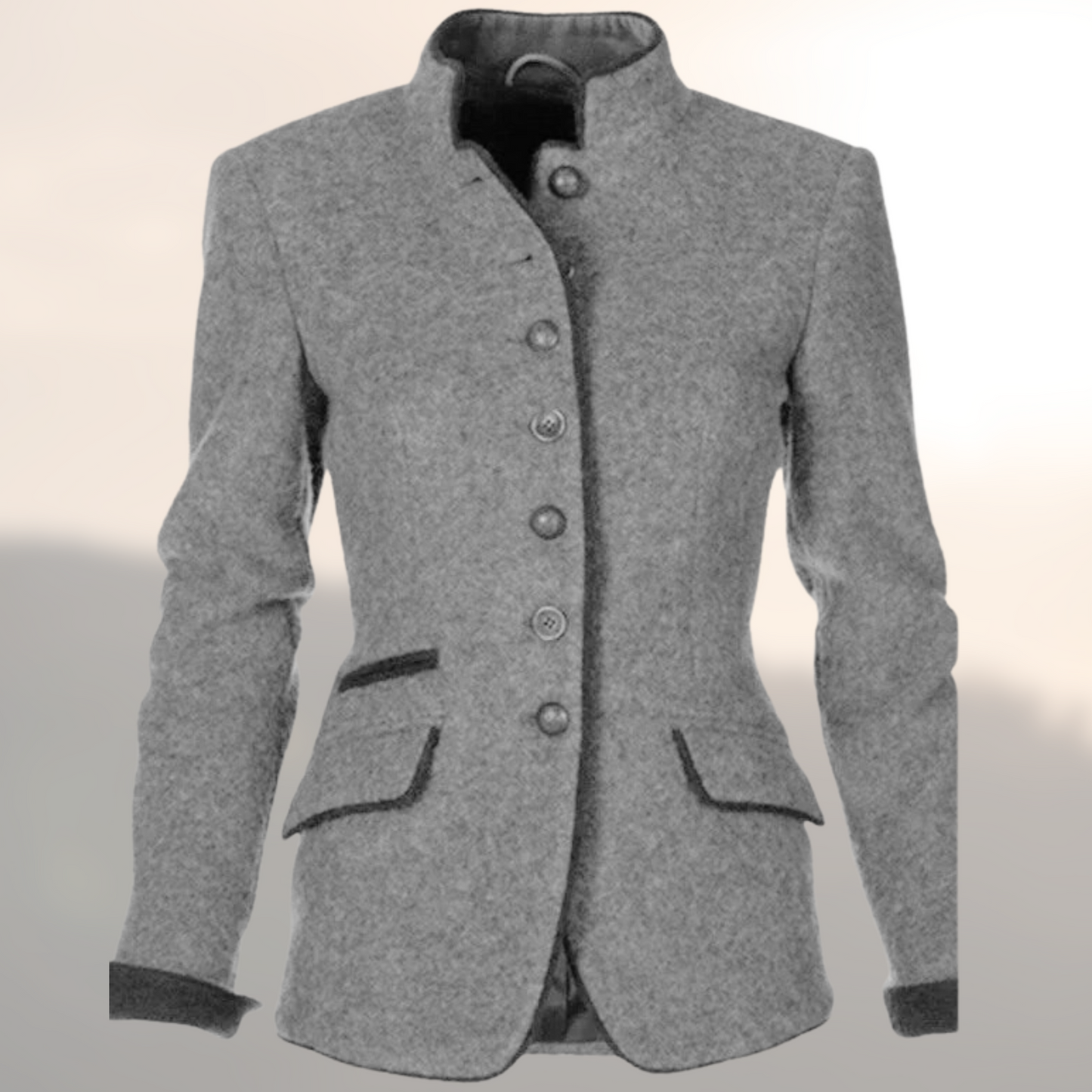 KROHN-E Damen Blazer Handgefertigt Strukturiert Business Casual