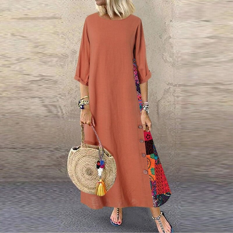 Baumwoll-Leinen Sommerkleid - Cher