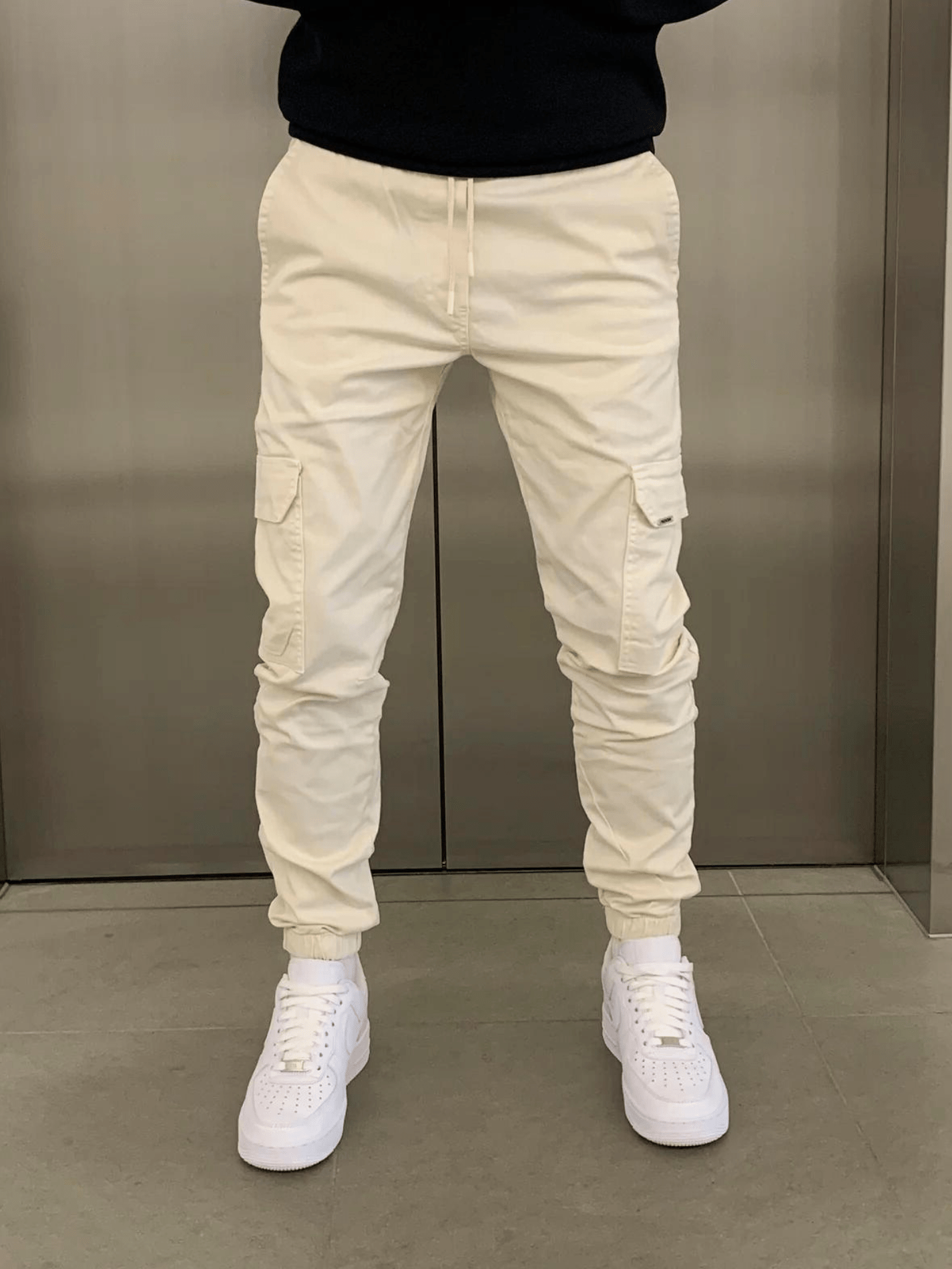 Mico | Herren Cargo Jogger Slim Fit Tunnelzug Seitentaschen