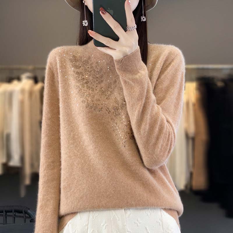 Krohn-e | Strickpullover Mit Zartem Blättermuster